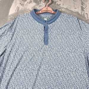 Mantra Collar Golf Polo Shirt Mens 2XL Blue Microprint Stretch Performance Logo